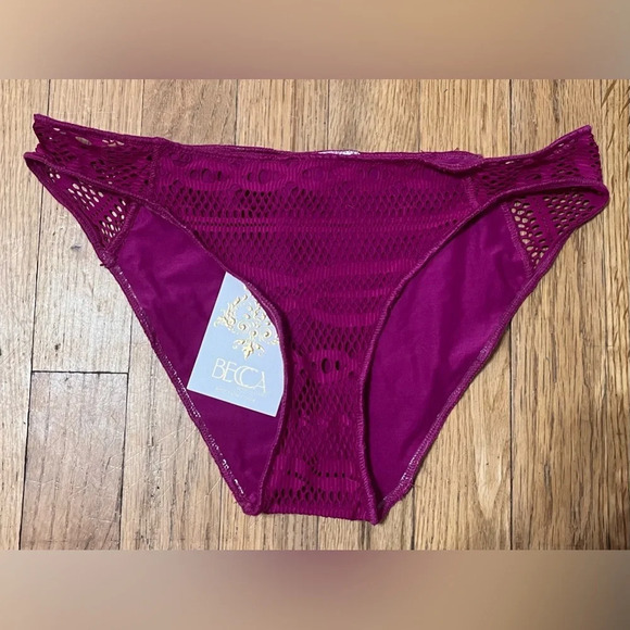 Becca Color Play Crochet Adela Hipster Bottoms in Pomegranate - Picture 7 of 7